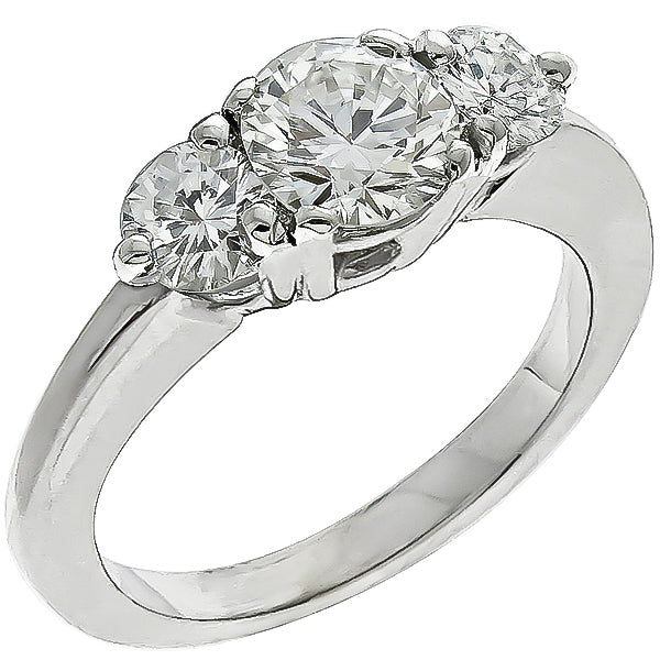 Vintage GIA0.55ct Round Brilliant Diamond 14k White Gold Engagement Ring