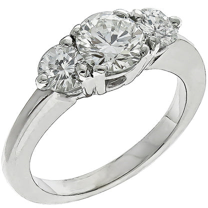 Vintage GIA0.55ct Round Brilliant Diamond 14k White Gold Engagement Ring