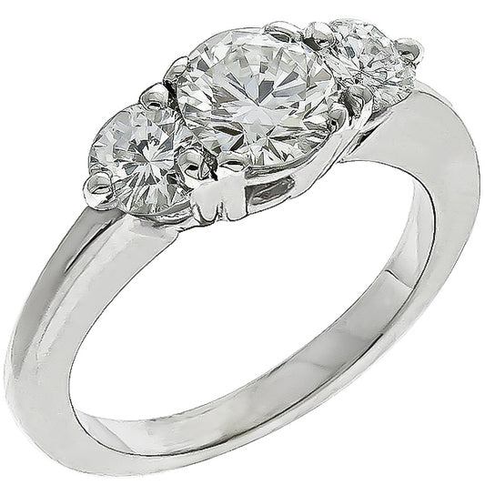 Vintage GIA0.55ct Round Brilliant Diamond 14k White Gold Engagement Ring