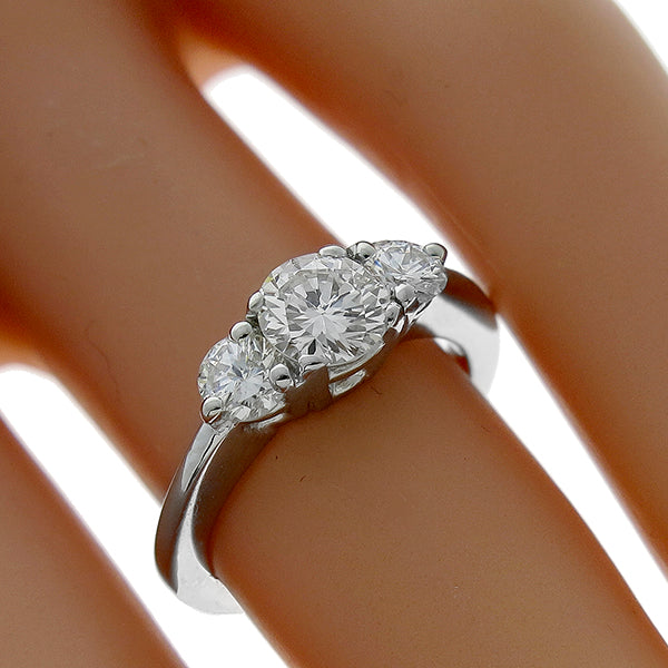 Vintage GIA0.55ct Round Brilliant Diamond 14k White Gold Engagement Ring