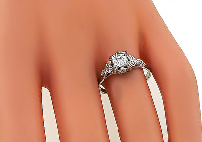 Vintage GIA Certified 0.50ct Diamond Engagement Ring