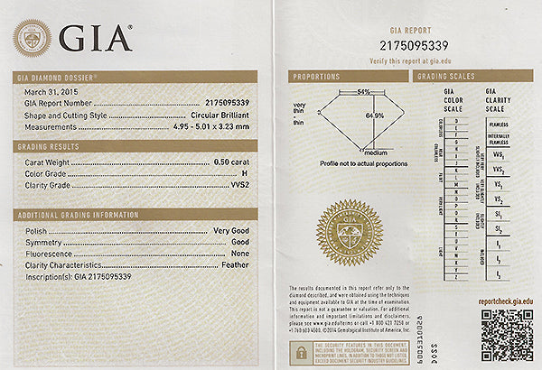 Vintage GIA Certified 0.50ct Diamond Engagement Ring