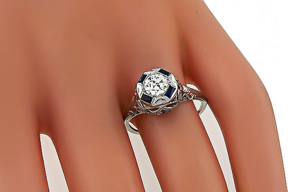 Vintage GIA Certified 0.52ct Diamond Engagement Ring