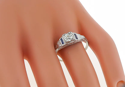 Vintage GIA Certified 0.53ct Diamond Engagement Ring