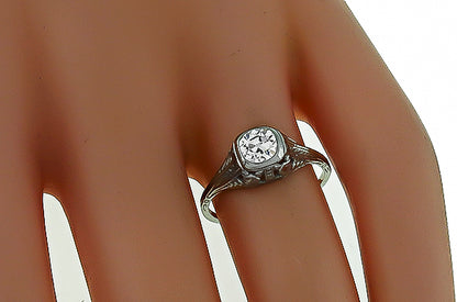 Vintage GIA Certified 0.54ct Diamond Engagement Ring