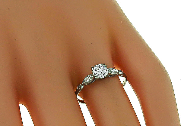 Vintage GIA Certified 0.54ct Diamond Engagement Ring