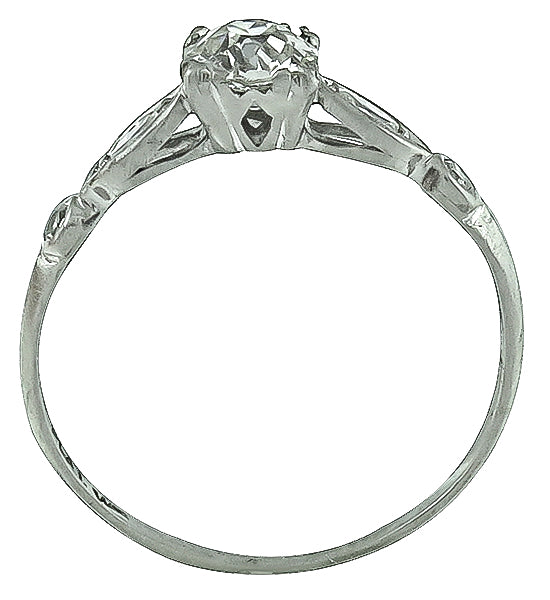 Vintage GIA Certified 0.54ct Diamond Engagement Ring