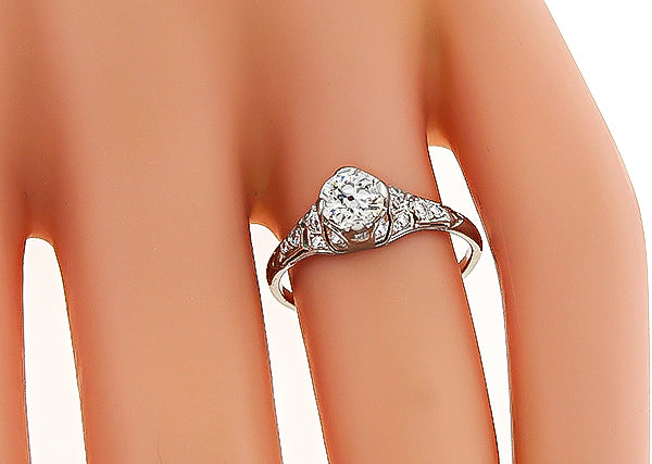 Vintage GIA Certified 0.57ct Diamond Engagement Ring
