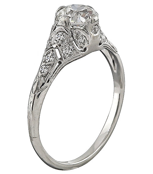 Vintage GIA Certified 0.57ct Diamond Engagement Ring