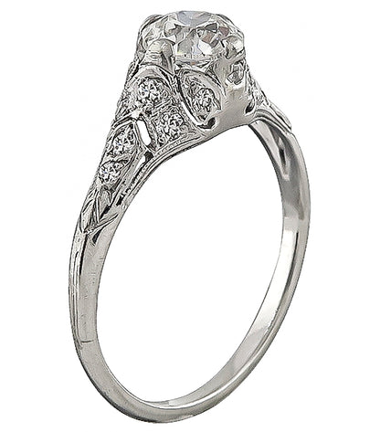 Vintage GIA Certified 0.57ct Diamond Engagement Ring