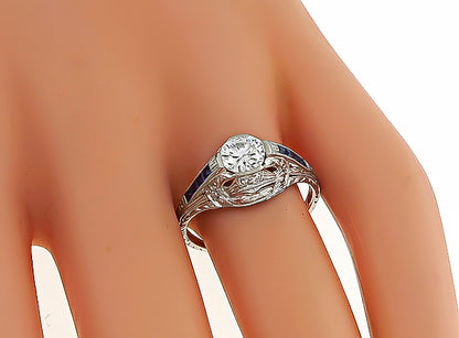 Vintage GIA Certified 0.59ct Diamond Engagement Ring