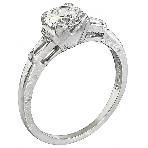 Vintage GIA Certified 0.65ct Diamond Engagement Ring