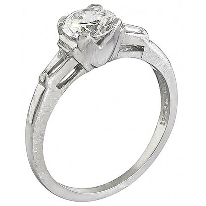 Vintage GIA Certified 0.65ct Diamond Engagement Ring