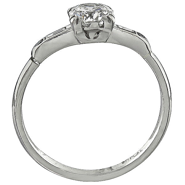 Vintage GIA Certified 0.67ct Diamond Engagement Ring