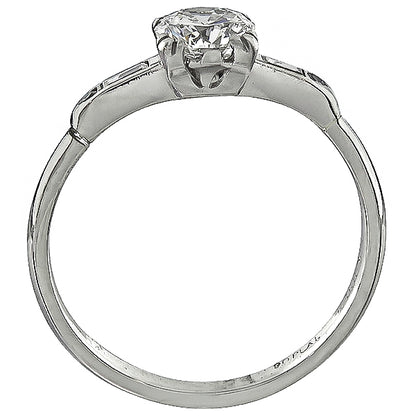 Vintage GIA Certified 0.67ct Diamond Engagement Ring