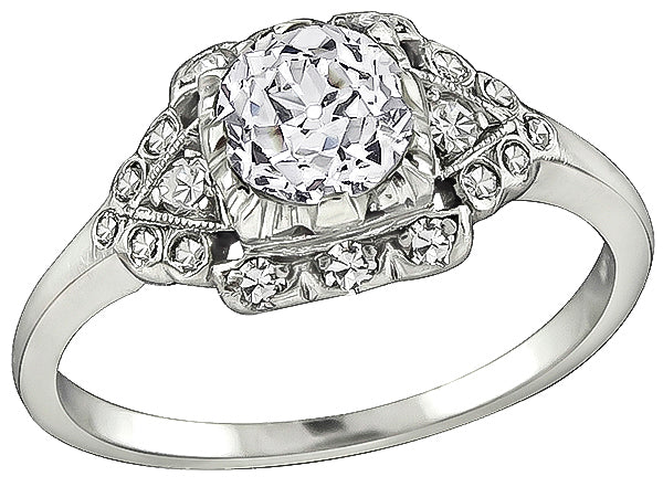 Vintage GIA Certified 0.68ct Diamond Engagement Ring