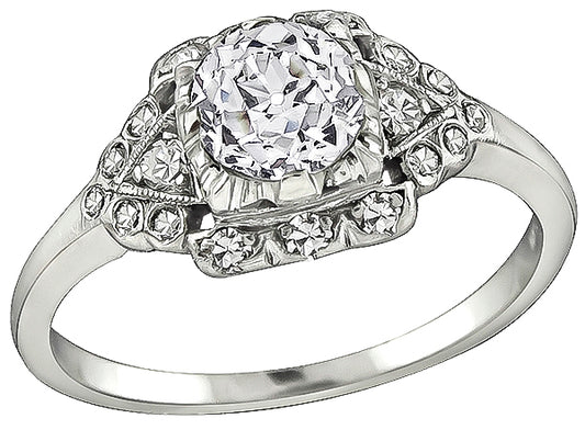 Vintage GIA Certified 0.68ct Diamond Engagement Ring
