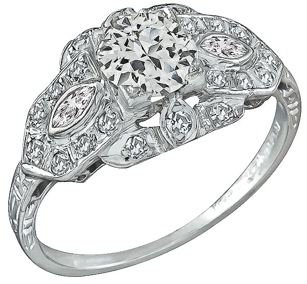 Vintage GIA Certified 0.70ct Diamond Engagement Ring