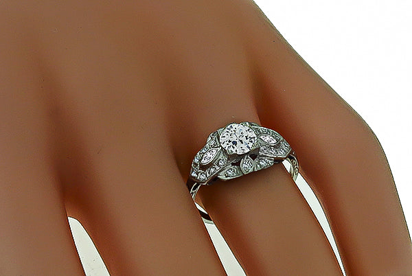 Vintage GIA Certified 0.70ct Diamond Engagement Ring
