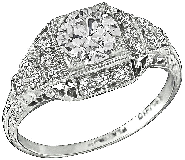 Vintage GIA Certified 0.77ct Diamond Engagement Ring