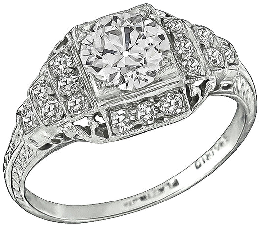 Vintage GIA Certified 0.77ct Diamond Engagement Ring