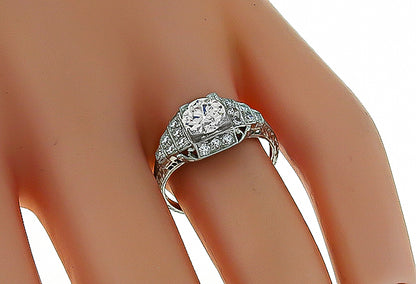 Vintage GIA Certified 0.77ct Diamond Engagement Ring