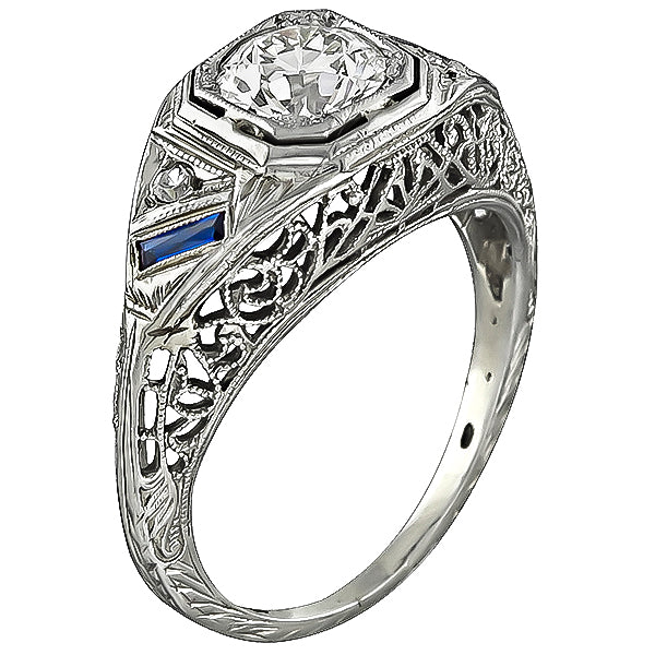 Vintage GIA Certified 0.78ct Diamond Engagement Ring