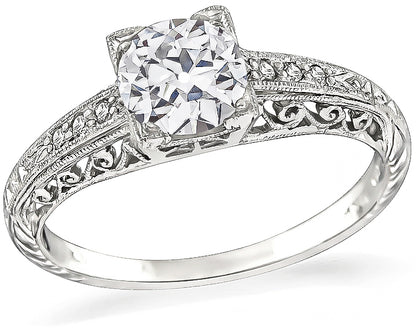 Vintage GIA Certified 0.78ct Diamond Engagement Ring