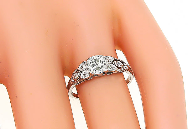 Vintage GIA Certified 0.79ct Diamond Engagement Ring
