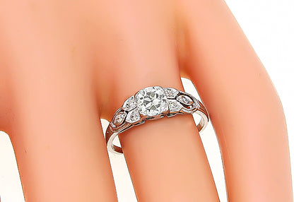 Vintage GIA Certified 0.79ct Diamond Engagement Ring