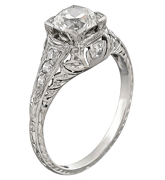 Vintage GIA Certified 0.82ct Diamond Engagement Ring