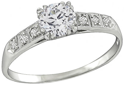 Vintage GIA Certified 0.83ct Diamond Engagement Ring