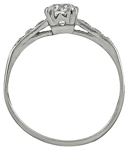 Vintage GIA Certified 0.83ct Diamond Engagement Ring