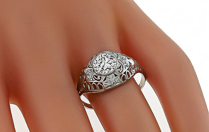 Vintage GIA Certified 0.87ct Diamond Engagement Ring