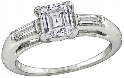 Vintage GIA Certified 0.88ct Diamond Engagement Ring