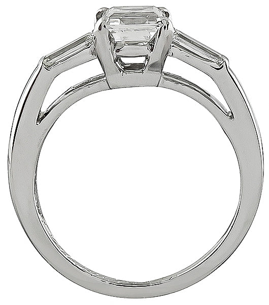 Vintage GIA Certified 0.88ct Diamond Engagement Ring