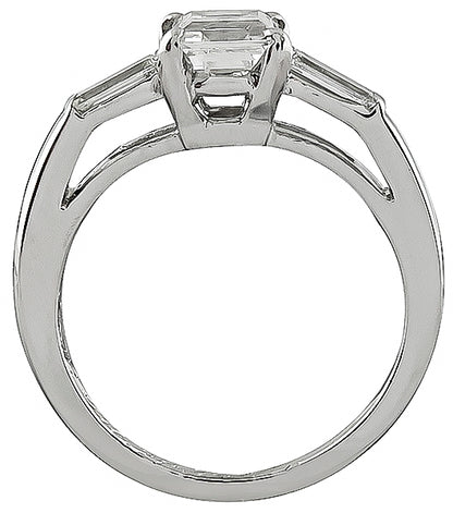 Vintage GIA Certified 0.88ct Diamond Engagement Ring