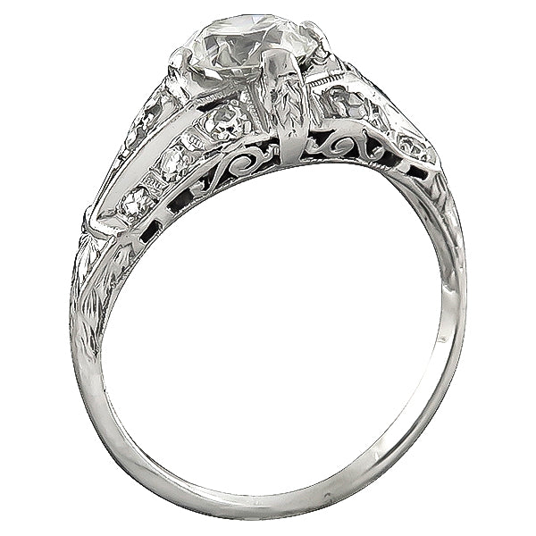 Vintage GIA Certified 0.88ct Diamond Engagement Ring