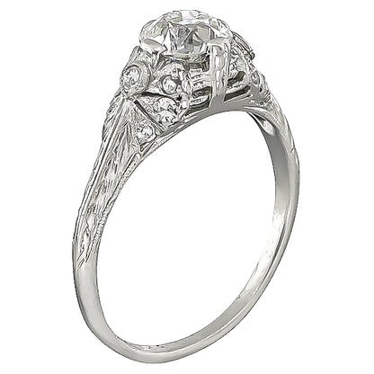Vintage GIA Certified 0.89ct Diamond Engagement Ring
