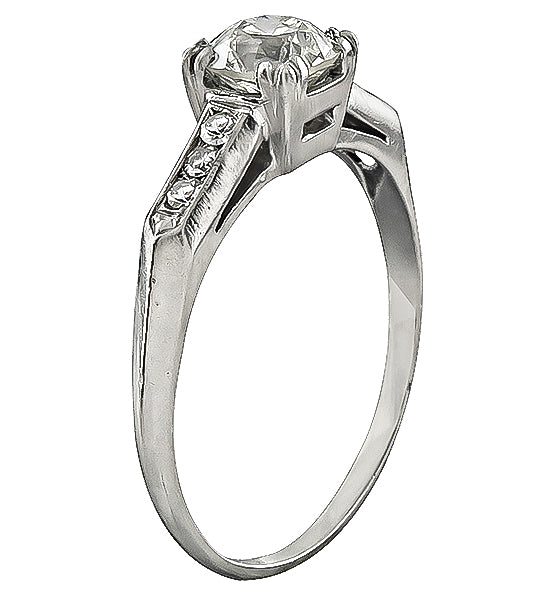 Vintage GIA Certified 0.90ct Diamond Engagement Ring