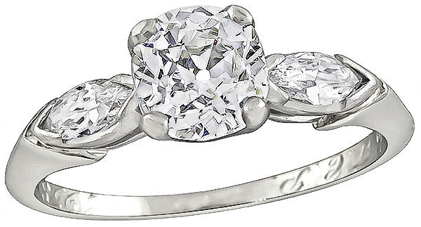 Vintage GIA Certified 0.90ct Diamond Engagement Ring