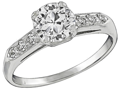 Vintage GIA Certified 0.93ct Diamond Engagement Ring