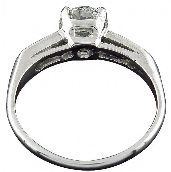 Vintage GIA Certified 0.93ct Diamond Engagement Ring