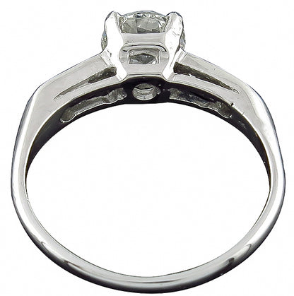 Vintage GIA Certified 0.93ct Diamond Engagement Ring