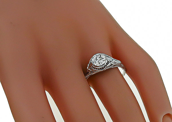 Vintage GIA Certified 0.94ct Diamond Engagement Ring