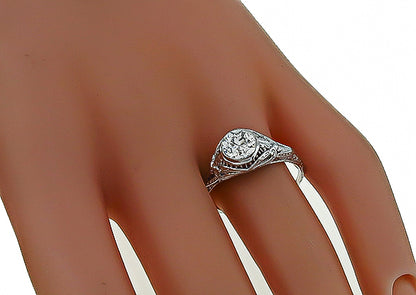 Vintage GIA Certified 0.94ct Diamond Engagement Ring