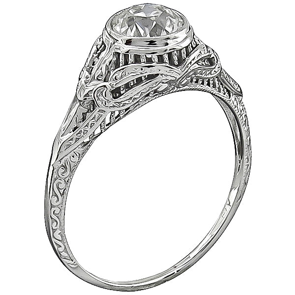 Vintage GIA Certified 0.94ct Diamond Engagement Ring