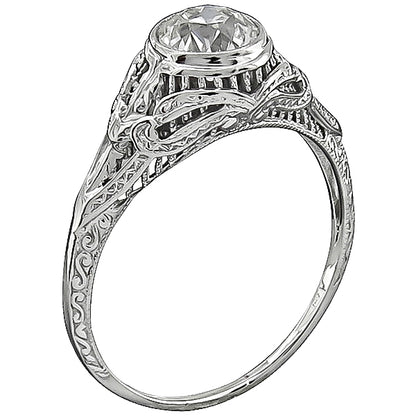 Vintage GIA Certified 0.94ct Diamond Engagement Ring