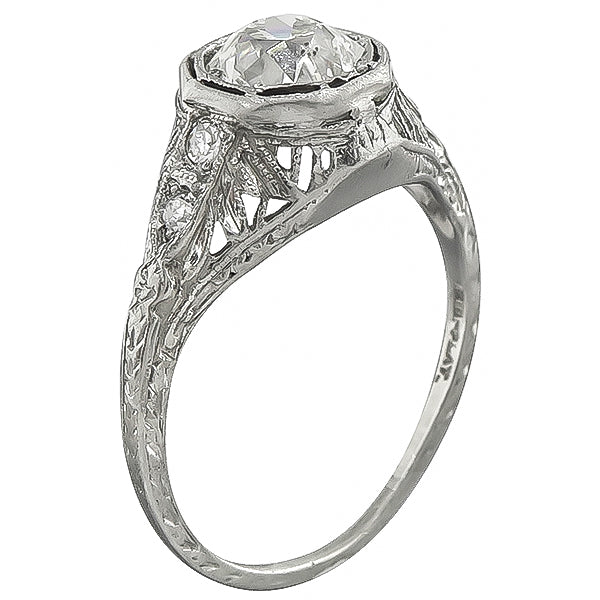 Vintage GIA Certified 0.94ct Diamond Engagement Ring