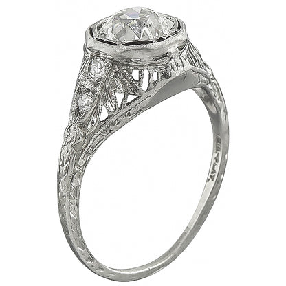 Vintage GIA Certified 0.94ct Diamond Engagement Ring